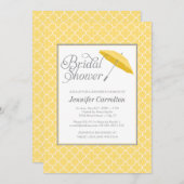 Yellow Umbrella Bridal Shower Invitation Kaart (Voorkant / Achterkant)