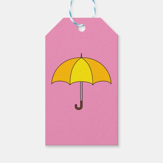 Yellow Umbrella Cadeaulabel (Voorkant)