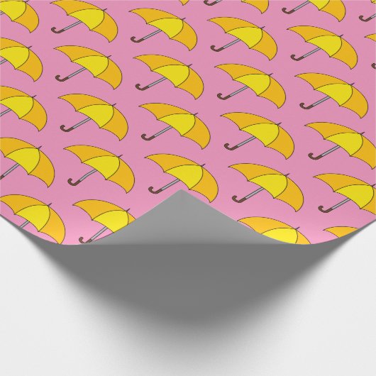 Yellow Umbrella Cadeaupapier (Hoek)