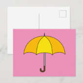 Yellow Umbrella Feestdagenkaart (Voorkant / Achterkant)