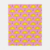Yellow Umbrella Fleece Deken (Voorkant)