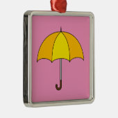 Yellow Umbrella Metalen Ornament (Rechts)