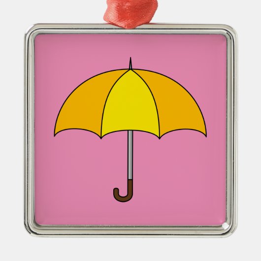 Yellow Umbrella Metalen Ornament (Voorkant)