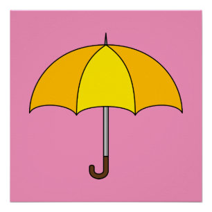 Yellow Umbrella Perfect Poster