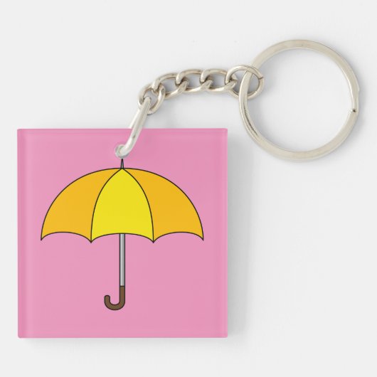 Yellow Umbrella Sleutelhanger (Achterkant)