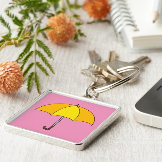 Yellow Umbrella Sleutelhanger (Zijkant)