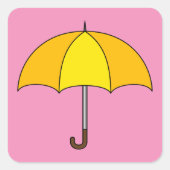 Yellow Umbrella Vierkante Sticker (Voorkant)