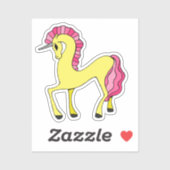 Yellow Unicorn Laptop Sticker (Vel)
