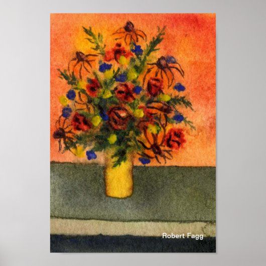 Yellow Vase Art Print (Voorkant)