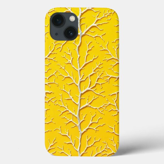 Yellow Vein Texture iPhone Case Bold Style (Achterkant)