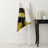 Yellow veren patroon sherpa deken (In situ)