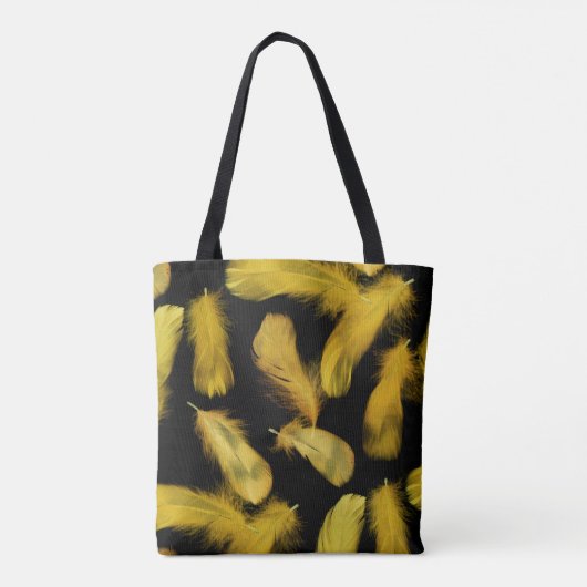 Yellow veren patroon tote bag (Achterkant)