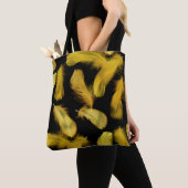 Yellow veren patroon tote bag (Dichtbij)