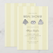 Yellow Vintage Cake Bridal Shower Invitation Kaart (Voorkant / Achterkant)