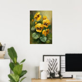 Yellow Violas Flower Art Print Poster (Thuiskantoor)