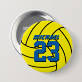 Yellow Volleyball Sportteam Button Pin (Voorkant /achterkant)