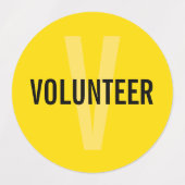 Yellow Volunteer Badge Labels (Design 1)