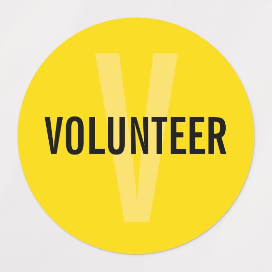 Yellow Volunteer Badge Labels (Design 1)