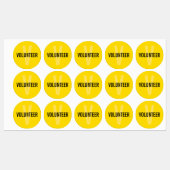 Yellow Volunteer Badge Labels (Vel)
