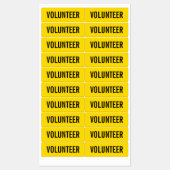 Yellow Volunteer Badge Labels (Vel)