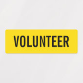 Yellow Volunteer Badge Labels (Design 2)
