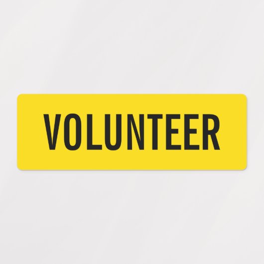 Yellow Volunteer Badge Labels (Design 1)