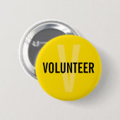 Yellow Volunteer Badge Ronde Button 5,7 Cm (Voorkant /achterkant)