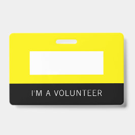 Yellow Volunteer Name Badge