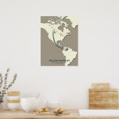 Yellow Warbler Migration Map – Minimalistische Vin Poster (Keuken)