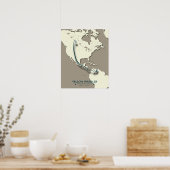 Yellow Warbler Migration Map – Minimalistische Vin Poster (Keuken)