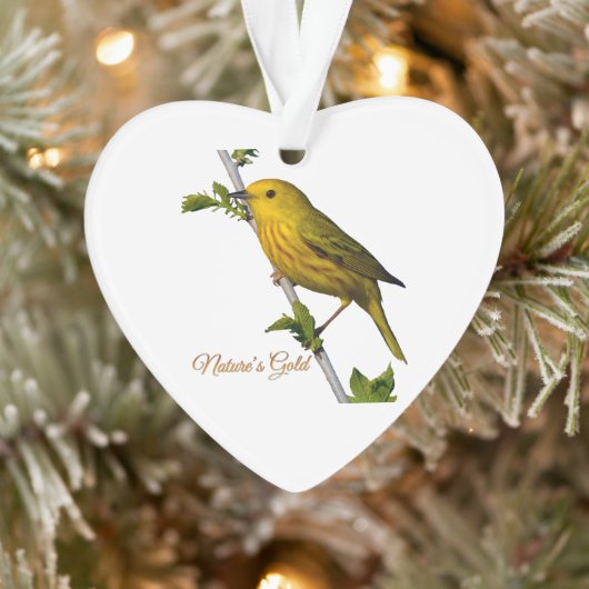 Yellow Warbler "Natuur's Gold" Kerstversiering Ornament (Boom)