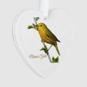 Yellow Warbler "Natuur's Gold" Kerstversiering Ornament (voorkant)