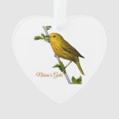 Yellow Warbler "Natuur's Gold" Kerstversiering Ornament (achterkant)