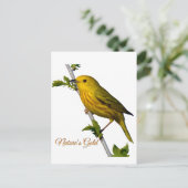 Yellow Warbler "Natuur's Gold" Printed Art Kaart (Staand voorkant)