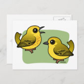 Yellow Warbler-paar Briefkaart (Voorkant / Achterkant)