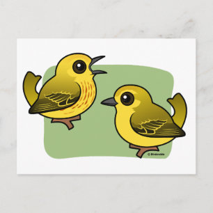 Yellow Warbler-paar Briefkaart