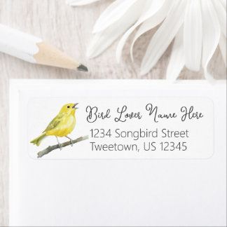 Yellow Warbler Singing Bird Watcher Gift Etiket