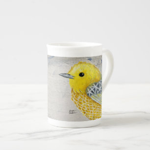 Yellow Warbler Tilly  Bone China Mok