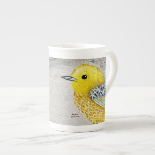 Yellow Warbler Tilly  Bone China Mok (Voorkant rechts)