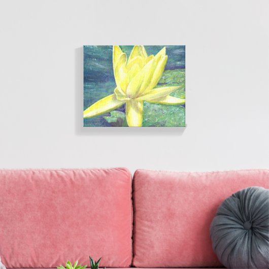 Yellow Water Lily Canvas Afdruk (Insitu (Woonkamer))