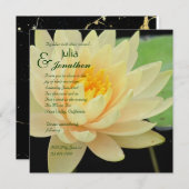 Yellow Water Lily Wedding Invitation Kaart (Voorkant / Achterkant)
