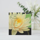 Yellow Water Lily Wedding Invitation Kaart (Staand voorkant)