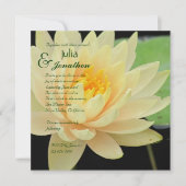 Yellow Water Lily Wedding Invitation Kaart (Voorkant)