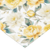 Yellow Watercolor Floral Elegant Botanical Tafelkleed (Gekanteld)