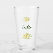 Yellow watercolor floral glas (Voorkant)