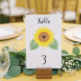 Yellow Watercolor Sunflower Wedding  Kaart