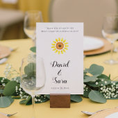 Yellow Watercolor Sunflower Wedding  Kaart