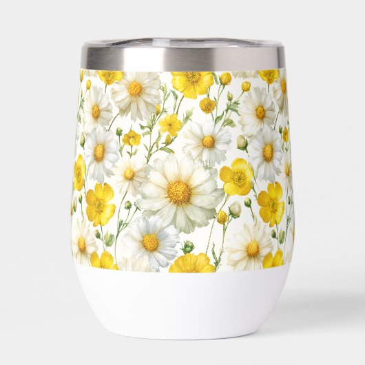 Yellow Watercolor Wildflower Pattern  (Achterkant)