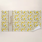 Yellow Watercolor Wildflower Pattern Name Strandlaken (Voorkant)