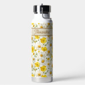 Yellow Watercolor Wildflower Pattern Waterfles (Links)